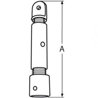 Biminitop verlengstuk/verhoger 22 mm